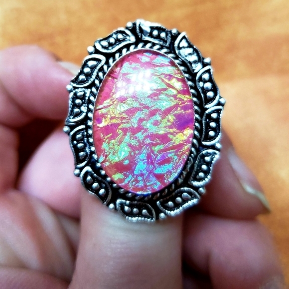 New Australian Triplet Opal 925 Silver Ring. - Picture 2 of 8